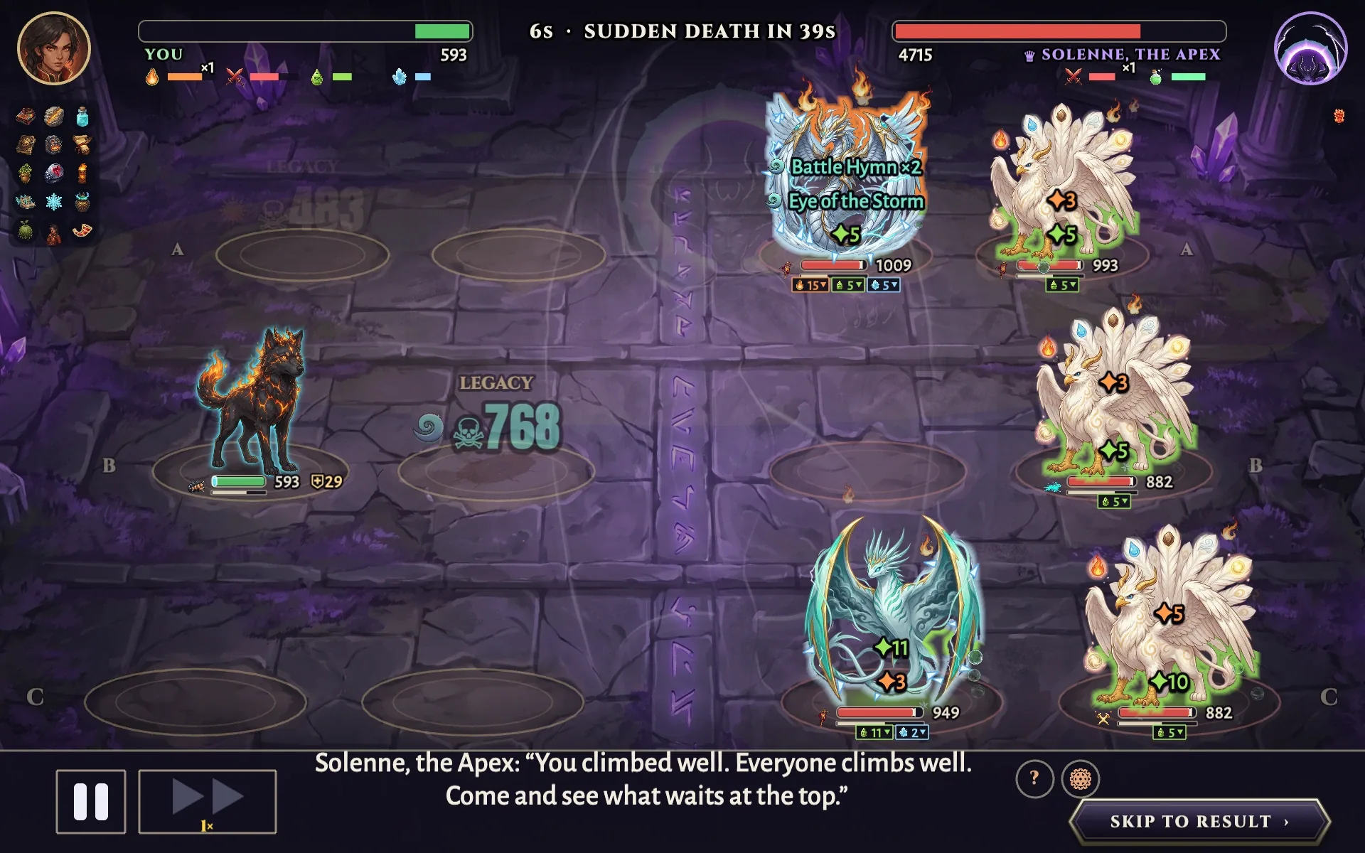 The last battle of a run, against the Apex