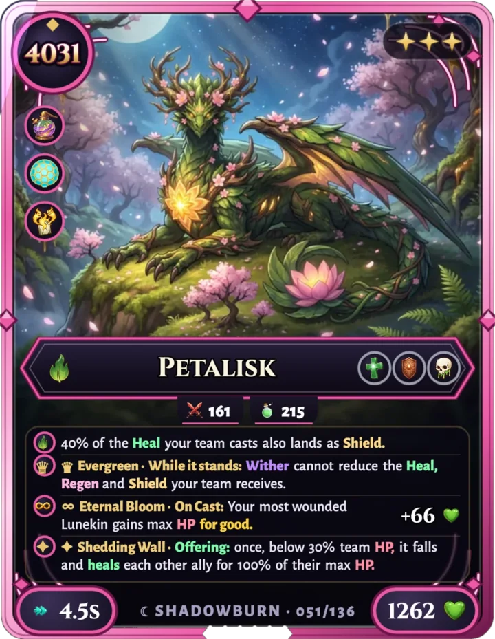 Petalisk, the Mythical Lunekin of Verdant